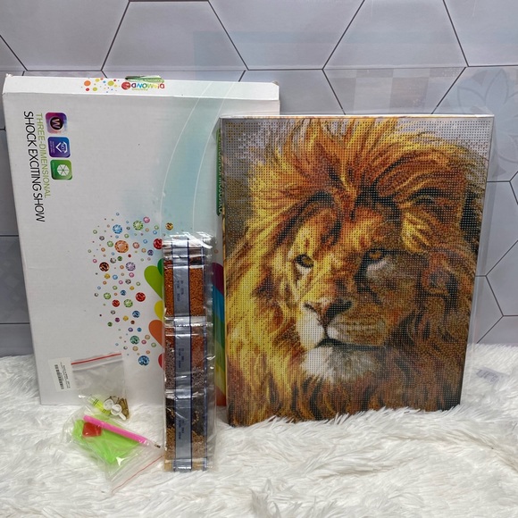 Lion Diamond Painting, 5D Diamond Painting Kits for Adults and Kids,Full… - Picture 2 of 11